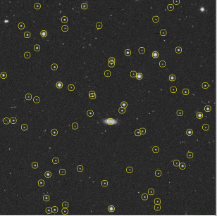 Galaxy field with GSC II stars