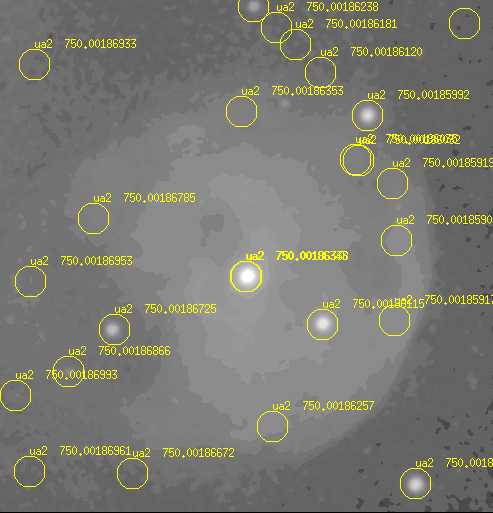 USNO-A2.0 stars plotted on image after WCS